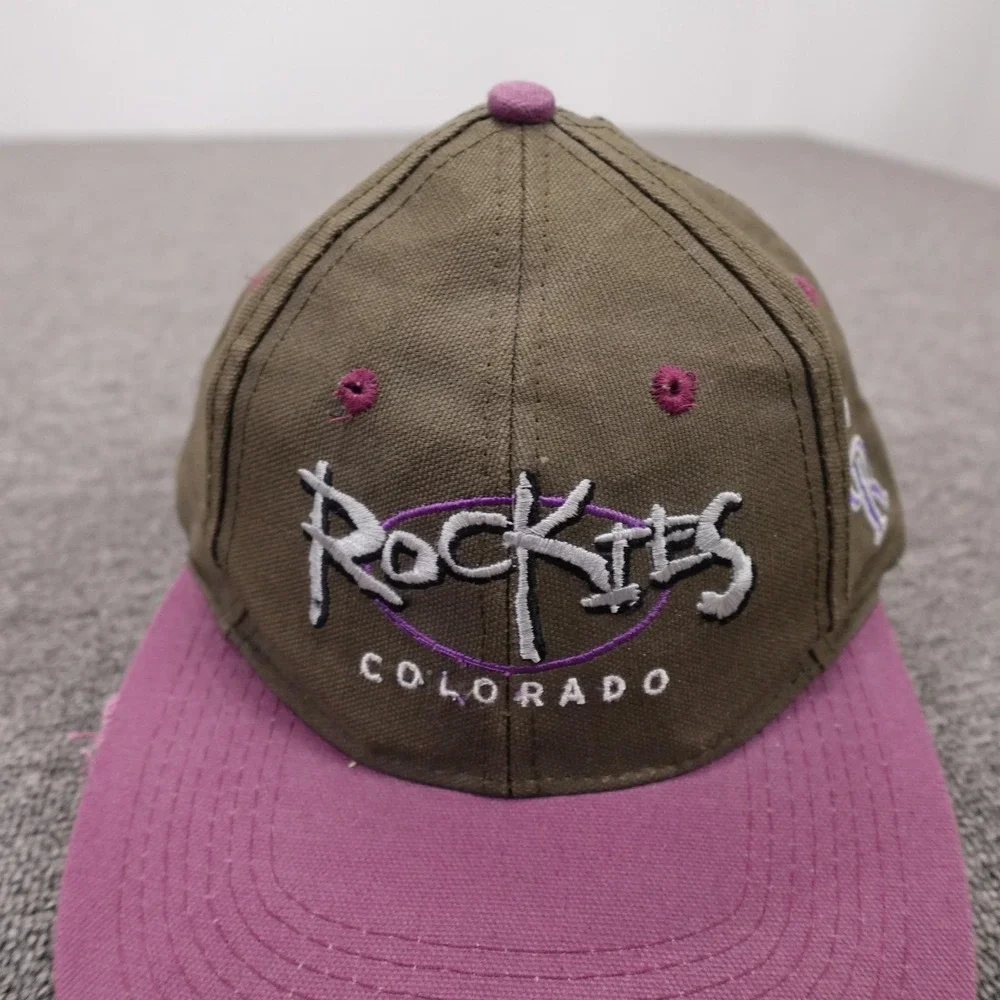Vintage Colorado Rockies Hat Cap Snap Back One Size Purple MLB Baseball Logo 7